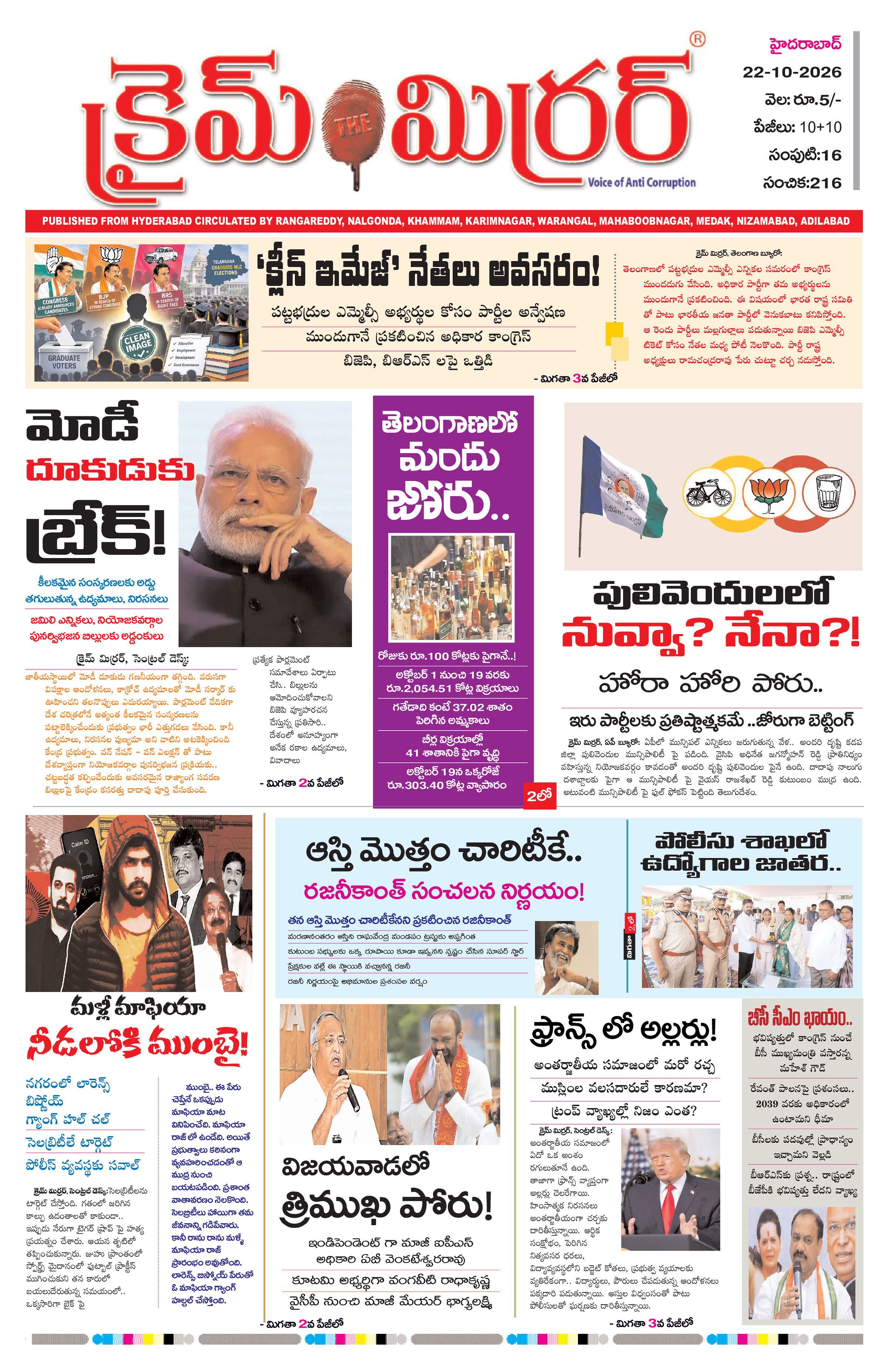 Crime Mirror Telugu Daily Newspaper